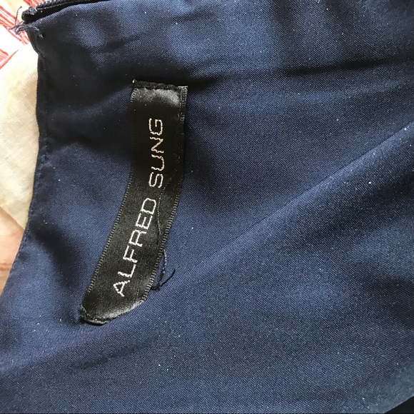 Alfred Sung Navy Blue Cocktail Dress - Picture 4 of 4